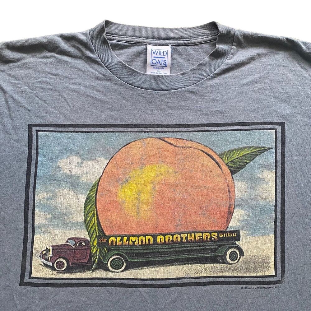 90s Allman Brothers Eat a Peach for Peace Tour T Shirt Vintage XL Wild Oats Rock